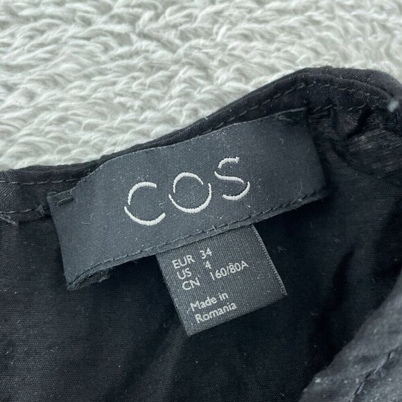 Cos Womens Black Short Sleeve Dress Size 4 3500 - Picture 4 of 9